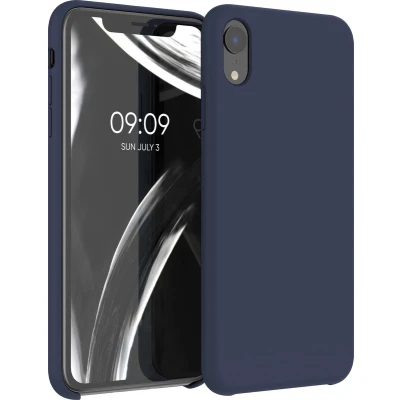 Afbeelding van kwmobile telefoonhoesje compatibel met Apple iPhone XR hoesje Zachte case voor smartphone Back cover in mat donkerblauw