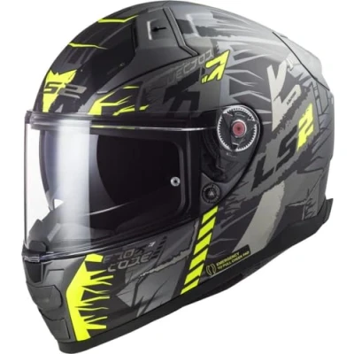 Afbeelding van LS2 FF811 Vector II Techbot Helm, zwart geel, afmeting 2XS voor man