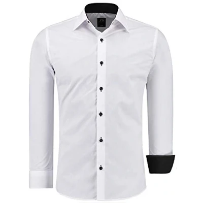 Afbeelding van J&#039;S FASHION Herenoverhemd met lange mouwen in slim fit gemakkelijk te strijken EU maten: S tot 6XL, M
