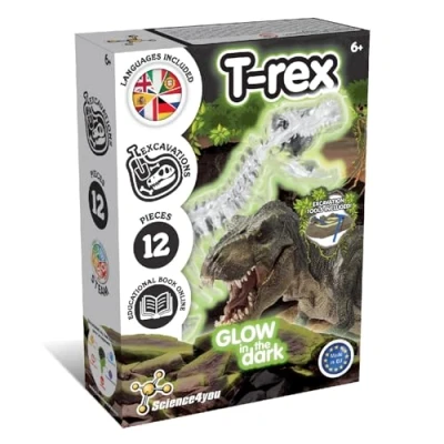 Afbeelding van Science4you T Rex Fossielen Graaf Kit voor Kinderen +6 jaar Dinosaurus + Glow in the Dark Rex, Stam Speelgoed, Spellen, Geschenken 6+ oude Jongens en Meisjes