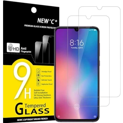 Afbeelding van NEW&#039;C 2 Stuks, Screen Protector voor Xiaomi Mi 9, 9 Pro, CC9, Gehard Glass Schermbeschermer Film 0.33 mm ultra transparant, resistent