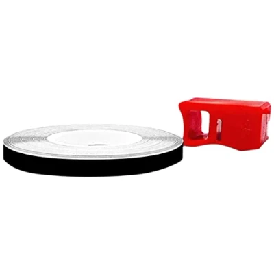 Afbeelding van 4R Quattroerre.it 10351 Wheel Trim Reflectorstrips met applicator voor autovelgen, zwart, 5 mm x 6 m