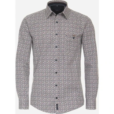 Afbeelding van Casamoda Freizeit Print Casual FIT Overhemd, Heren, Maat: 4XL, Dunkelrot