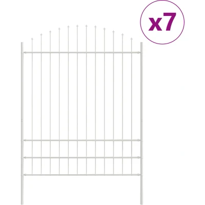 Afbeelding van vidaXL Tuinhekje met Boogtop Wit 11,9x2 m Staal