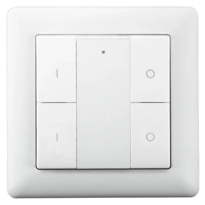Afbeelding van Zigbee wandschakelaar draadloos wit 2 zones Incl. batterij Plak of schroefbevestiging Schakelen &amp; Dimmen