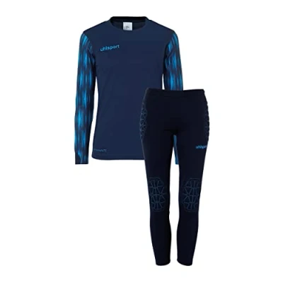 Afbeelding van uhlsport Reactie keeperset junior goalkeep set keeper voetbalset met gevoerd shirt en broek, complete keeperkleding/set voor jongeren