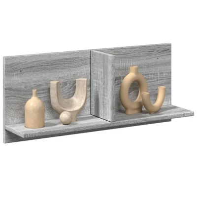 Afbeelding van Wandkast 70x16,5x30 cm bewerkt hout grijs sonoma eiken