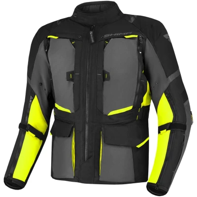 Afbeelding van SHIMA HERO Motorjas voor heren, met beschermers, textiel, Airforce rugbescherming, waterdicht, motorjack, zomer, motorbroek, het hele jaar door, mesh (mannen, fluo, 5XL)
