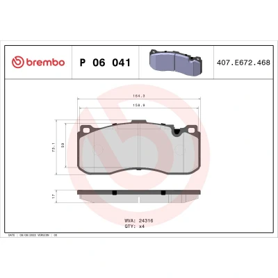 Afbeelding van Brembo Remblokset P 06 041