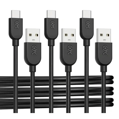 Afbeelding van Cable Matters 3 pack extreem flexibele korte USB A naar C kabel ft in zwart, ondersteuning Apple CarPlay, Android Auto, oplaadkabel voor iPhone 15/15 Pro/15 Plus/15 Pro Max,