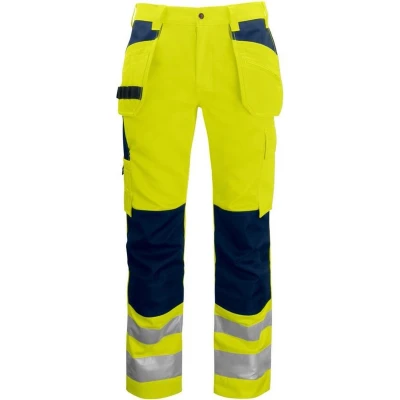 Afbeelding van ProJob 6531 SIGNALISATIEBROEK MET KNIEZAKKEN EN SPIJKERZAKKEN ISO 20471 KLASSE 2 646531 Geel/Marine