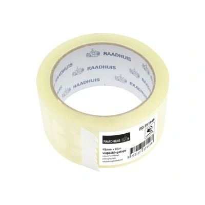 Afbeelding van Raadhuis verpakkingstape PP 48mmx66m transparant low noise RD 351145