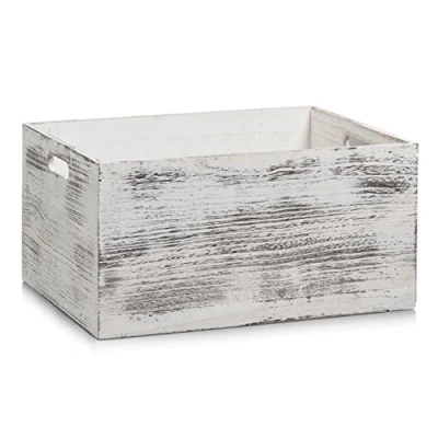 Afbeelding van Zeller Storage Box &quot;Rustic white&quot;, paulownia wood