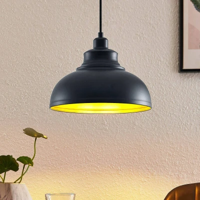 Afbeelding van Lindby hanglamp 1licht Staal H: 16 cm E27 zwart, goud