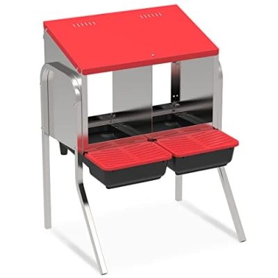 Afbeelding van Hoge legbak gegalvaniseerd met voetjes Rood 57,5x46x76cm