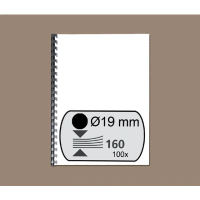 Afbeelding van Bindrug GBC 19mm 21rings A4 zwart 100stuks