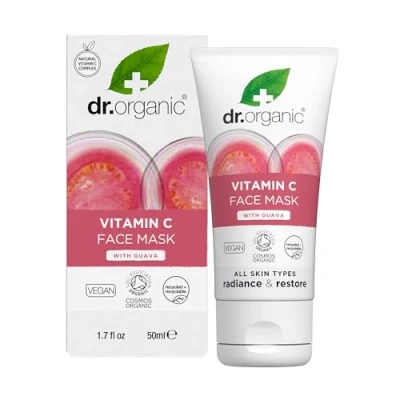 Afbeelding van Dr Organic Guave Gezichtsmasker, Vitamine C, Verhelderend, Voor Mannen, Vrouwen, Natuurlijk, Veganistisch, Dierproefvrij, Zonder Parabenen &amp; SLS, Biologisch, 50ml