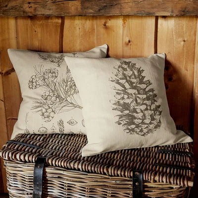 Afbeelding van LOBERON Kussenhoes set van 2 Pinus wit/zwart