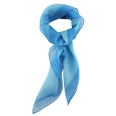 Afbeelding van TigerTie Fijne chiffon sjaal voor dames, effen kleur, afmetingen 58 cm x cm, lichtblauw/blauw, Nickituchgröße: ca. Länge Breite