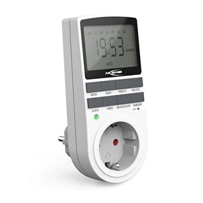 Afbeelding van ANSMANN AES4 Timer, 2,1 inch LCD display, 3680 W, digitale timer met 10 schakeltijden per dag, toevalsfunctie, zomertijd