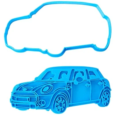 Afbeelding van cuticuter Mini Cooper uitsteekvorm, blauw, 8 x 7 1,5 cm