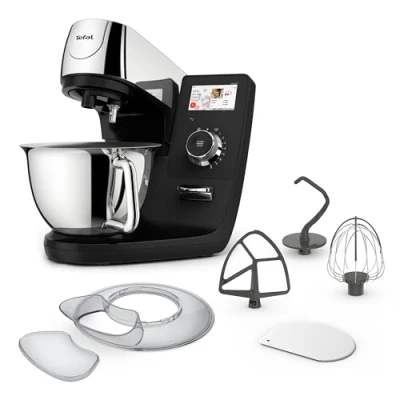 Afbeelding van Tefal I Coach QB950D37 Touch Keukenmachine, 1200 W, 21 auto programma&#039;s, incl. bakaccessoires en app, intuïtieve coaching, gepersonaliseerde ervaring, touchscreen, zwart/zilver