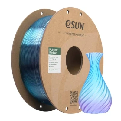 Afbeelding van eSUN Helder Regenboog PLA Filament 1.75mm, Doorschijnend Veelkleurig 3D Print 1KG Spoel (2.2 LBS) voor Printers (Paars blauw groen, 1KG)
