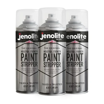 Afbeelding van JENOLIET Industriële sterkte verfafbijtmiddel Verfverwijderaar AEROSOL Hout, metaal, baksteen, beton Verven, vernissen, lakken 3 x 400 ml