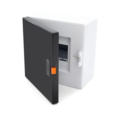 Afbeelding van Zekeringkast, verdeelkast, opbouw, IP40, kleine verdeler, 4 modules, 1 rij, verdeler met waterpas