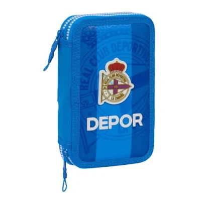 Afbeelding van Dubbele etui R. C. Deportivo de La Coruña Blauw 12.5 x 19.5 4 cm (28 Onderdelen)