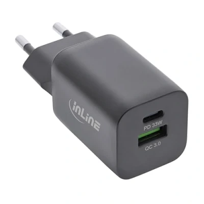 Afbeelding van InLine Power Delivery + Quick Charge USB Voedingsadapter (33 W), lader, Zwart