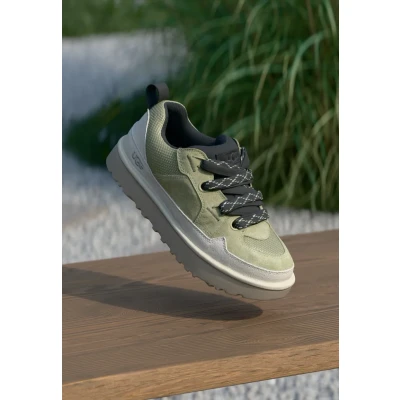Afbeelding van UGG Lowmel Sneakers laag, Maat: 40, Muted brass/putty Leer en textiel