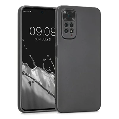 Afbeelding van kwmobile metallic telefoonhoesje van TPU geschikt voor Xiaomi Redmi Note 11 / 11S Flexible case smartphone In grijs