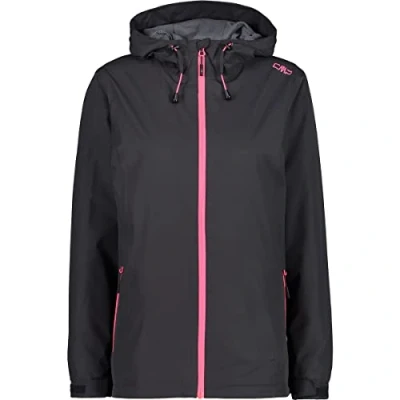 Afbeelding van CMP Woman Jacket FIX HOOD Regenjas, Dames, Maat: 40, Antracite/gloss
