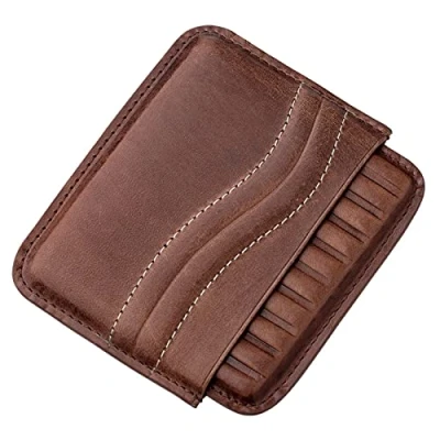 Afbeelding van GERMANUS Sigarillo etui of sigaretten van leer, voor 10 cigarillo&#039;s sigaretten, bruin
