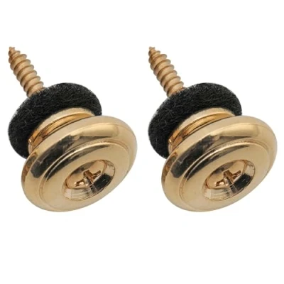 Afbeelding van Musiclily Pro 17mm Groot Rond Zink Legering Strap Buttons voor Elektrische Akoestische Klassieke Gitaar Ukelele, Goud(Set van 2)