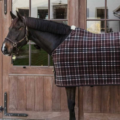 Afbeelding van Kentucky Zweetdeken Fleece Heavy Check Printing Bruin