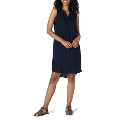 Afbeelding van Amazon Essentials Mouwloos Geweven Shift Jurk Overhemd, Navy, S