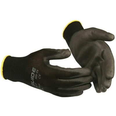 Afbeelding van Guide werkhandschoenen 525 zwarte nylon / PU maat 10