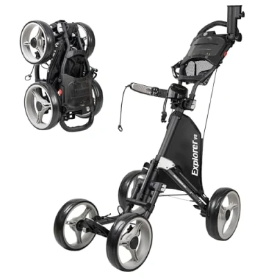 Afbeelding van Caddytek Unisex Explorer V8 Silver Golf Push Cart, Zilver, One Size UK