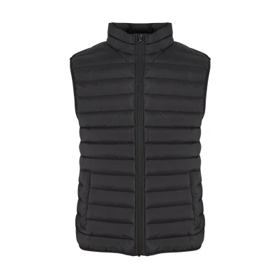 Afbeelding van Urban Classics Herenvest Basic Light Weigh Vest, licht vest voor mannen, opstaande kraag, regular fit, maten S 5XL, zwart, 5XL