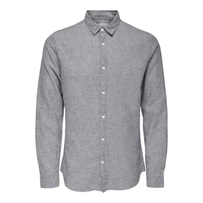 Afbeelding van Only &amp; Sons Onscaiden Solid Shirt Overhemd, Heren, Maat: Medium, Blues