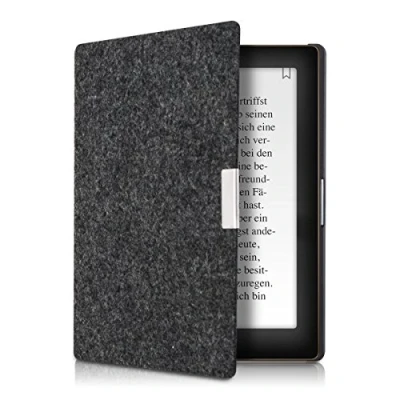 Afbeelding van kwmobile hoes compatibel met Kobo Aura Edition 1 e reader beschermhoes van vilt donkergrijs