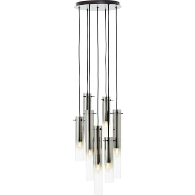Afbeelding van Brilliant Glasini Hanglamp 7 lichts Zwart/Gerookt Glas