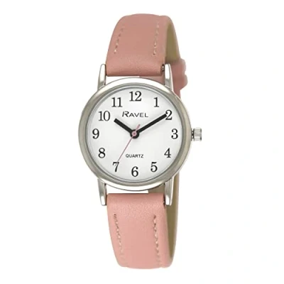 Afbeelding van Ravel Pastelkleurig vrouwenhorloge voor elke dag (zilverkleurig horlogekast 36 mm) Analoge Kwarts R0137.05.1 Roze