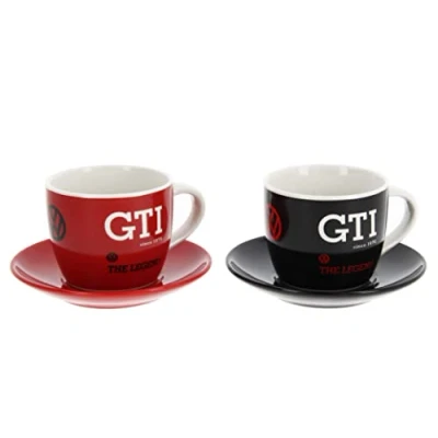 Afbeelding van BRISA VW Collection Volkswagen GTI Espressokopje 2 pc Set 100ml The Legend/rood &amp; zwart