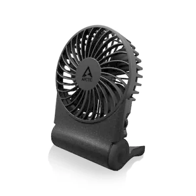 Afbeelding van ARCTIC Summair 2Go Oplaadbare Handventilator met Standaard, Traploze Snelheid, 4 77U Looptijd, USB C Aansluiting (incl. A Kabel) Zwart