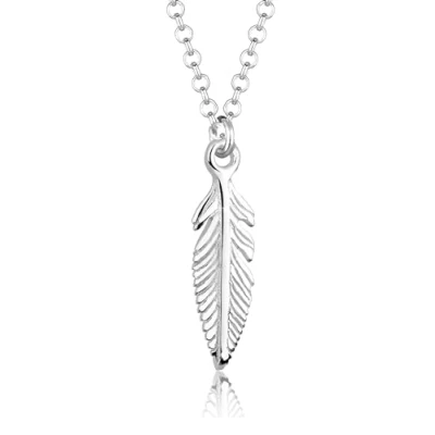 Afbeelding van Elli BOHO Feather Ketting, Dames, Maat: 45, Silber