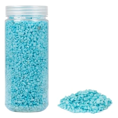 Afbeelding van HEKU Grofkorrelig decoratief granulaat in lichtblauw, ca. 750 g, veelzijdig inzetbaar, ideaal voor bruiloften en knutselprojecten, hersluitbare doos