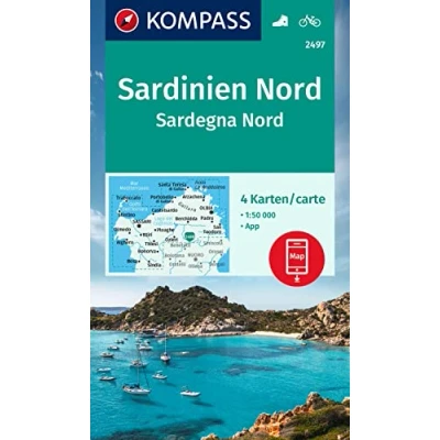 Afbeelding van Cartina escursionistica n. 2497 Sardegna Nord; set di 4 cartine: inklusive Karte zur offline Verwendung in der KOMPASS App. Fahrradfahren.